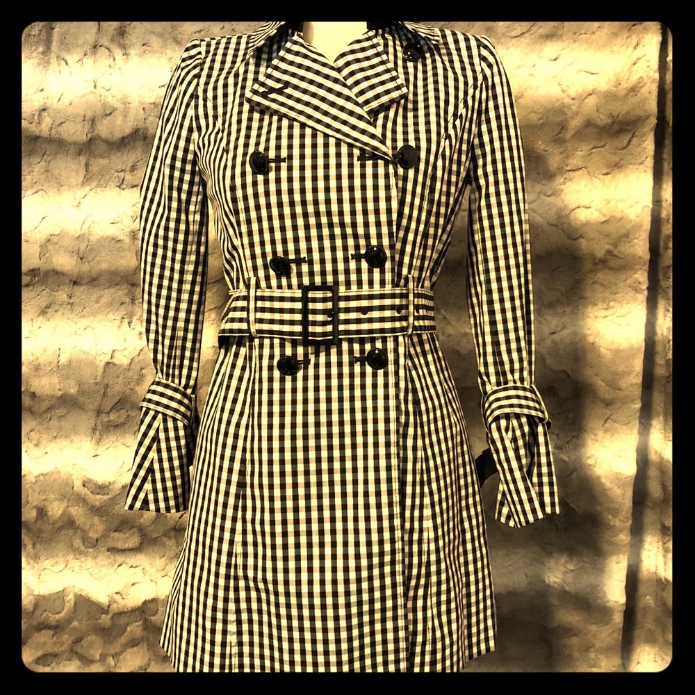 Checked Gingham Trench Coat